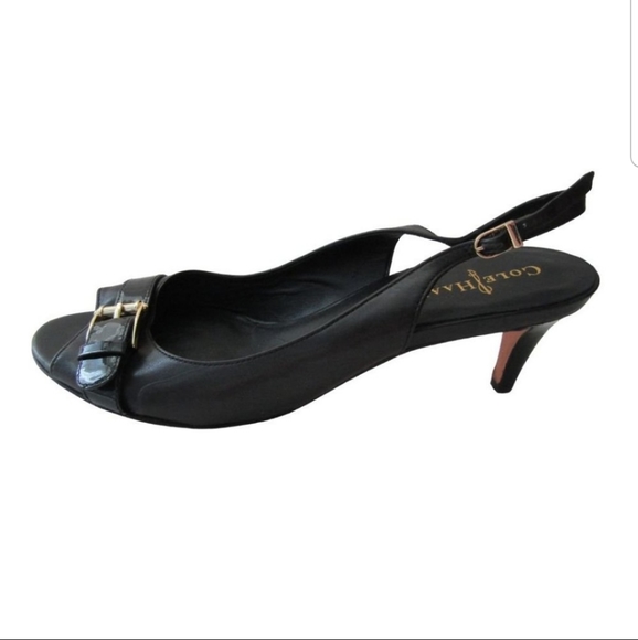 Leather black sling backs - Picture 2 of 3